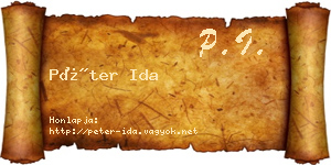 Péter Ida névjegykártya